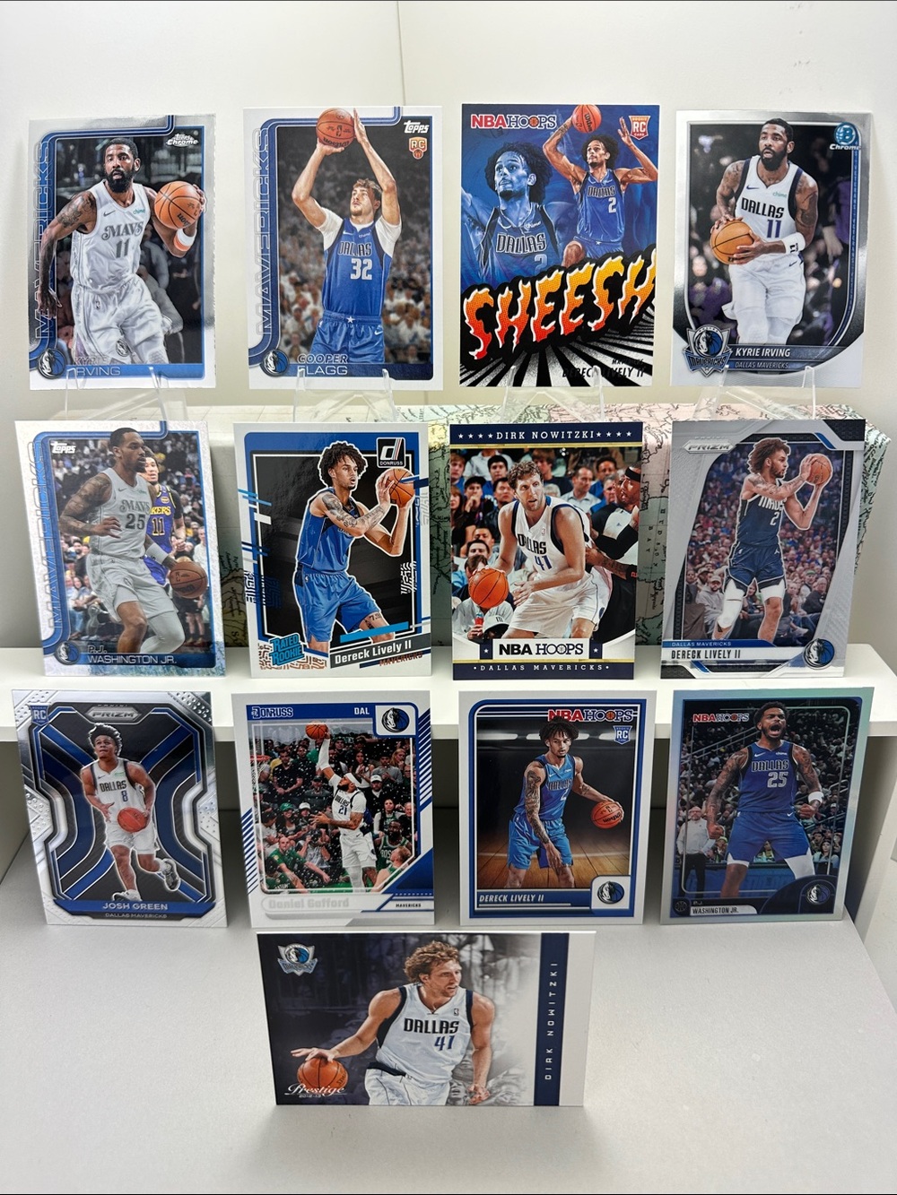 Cooper Flagg Rookie + 3 Dereck Lively Rookies/Kyrie Irving & Vintage Dirk cards